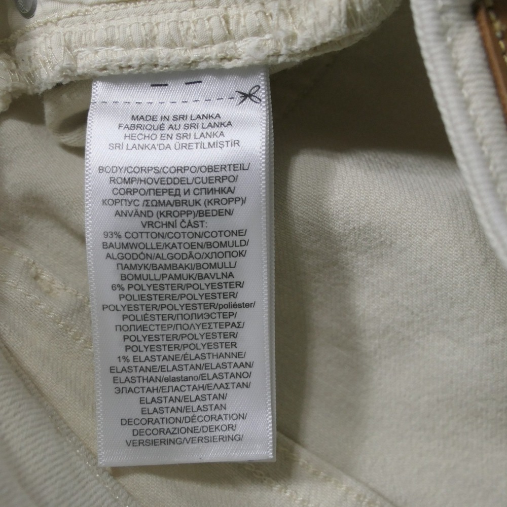 Lauren Ralph Lauren Womens Pants 0P Cream Denim Straight Leg Preppy Timeless - Picture 6 of 10